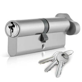 XFORT® Chrome 35T/35 Thumb Turn Euro Cylinder Lock (70mm), Euro Door Barrel Lock with 3 Keys, Anti-Bump, Anti-Drill, Anti-Pick Door Lock with Key, High Security for Wooden, UPVC and Composite Doors.