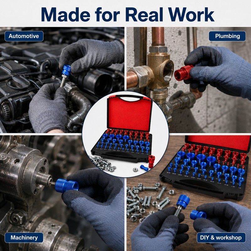 52-Piece Metric & SAE Nut and Bolt Thread Checker Set,