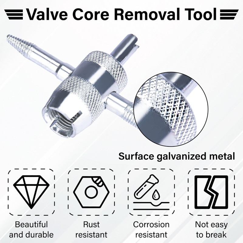 ecocstm 2 PCS 4-Way Tire Valve Stem Removal Tool, 4-in-1