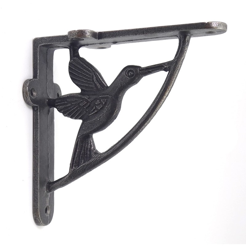 Pair of Ornate Bird Design Shelf Brackets Antique Cast Iron