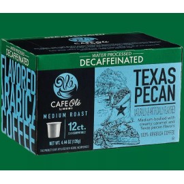 Cafe Ole Texas Pecan Decaf Medium Roast  K-cups 12ct Box
