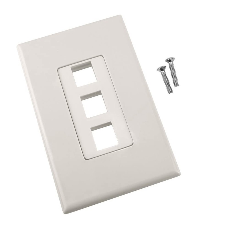 3-Port Keystone Wall Plate, Light Almond