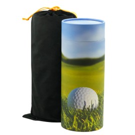 Casket Depot Memorial Collection Scattering Tube, Biodegradable Cremation Urn to Scatter Ashes, Eco Friendly Urn: Golf Large Adult Size, Green & white