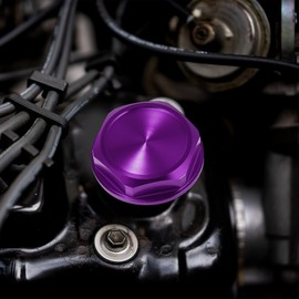 X AUTOHAUX Oil Filler Cap Filler Plug Cover Fuel Tank Cap Aluminum Alloy Compatible with Toy ota Fits TRD Highlander RAV4 Yaris Camry Corolla Tacoma Land Cruiser Purple