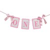 Pink Bow ONE High Chair Banner for Girl First Birthday