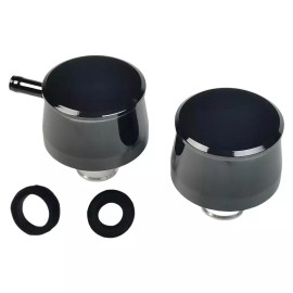 Unbranded Black Billet Aluminum Valve Cover Breather & PCV Combo Kit Pair SBC BBC Hot Rod