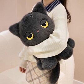 PEACH CAT Cat Stuffed Animal 11.8" Cute Kitten Plushies Soft Plush Toys Gifts for Kids Grey