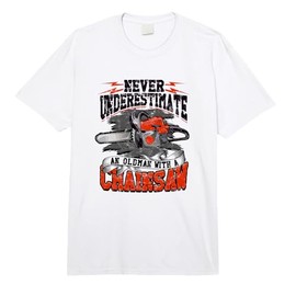 Never Underestimate an Old Man Chainsaw Logger - Cut Trees Comfort Colors Adult Heavyweight T-Shirt