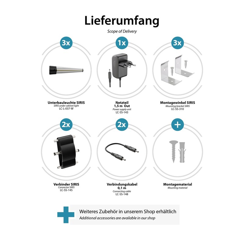 parlat Siris LED Under-Unit Light, Corner Mounting, Flat, Each 30