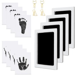 4-Pack Inkless Hand and Footprint Kit, Non-Toxic Baby Handprint and Footprint Kit Infant Hand and Foot Stamp with 4 Ink Pads and 8 Imprint Cards, Dog Paw Print Kit Clean Touch Ink Pad