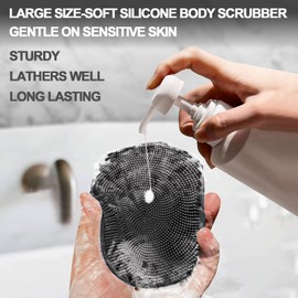 COLGEIFY, Shower Bath Brush, Large Size of Soft Bristles for Men & Women After Gym, Exfoliating and Deep Clean, Back Suction Cup Easy to Store and Dry (Black)