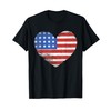 Vintage Heart USA American Flag T-Shirt