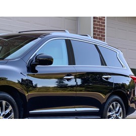 Rvinyl Pillar Post Window Trim Compatible with Infiniti QX60 2014-2020 - Gloss (Black)