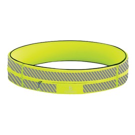 FlipBelt Zipper Running Belt for Phone and Small Accessories, Exercise Waist Pouch for Women and Men, M, Reflective Neon Yellow