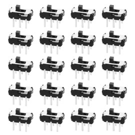LT Easiyl 100PCS Slide Switches 6 Pin DC50V 0.3A Micro Slide Switch for DIY Electronics Projects 8.5x9x3.3mm 2 Positions, DPDT Panel Slide Switch DIY Built-in Switch Set