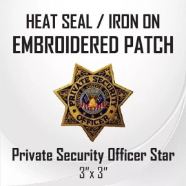 HT Private Security Officer Star Embroidered Patch (3" x 3") - 1