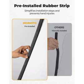 KEMIMOTO UTV Windshield Pre-installed Rubber Strips, Compatible with Polaris RZR 800 / RZR 570 / XP 900 2008-2020 UTV Front Full Windshield UV Resistance PC Clear Vsion Window