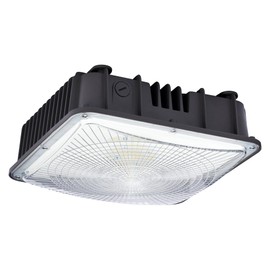LED Canopy Light 80W, 9600lm, 100-277VAC, ETL Listed, 5000K Daylight White, IP65 Waterproof, 10.4 x 10.4, Outdoor LED Gas Station Light Fixture, Carport, Warehouse, Area & Outdoor Lighting - Brown