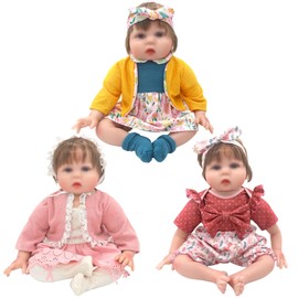 Ropa de muñeca de 20 pulgadas, vestido de muñeca con chamarra, calcetines con diadema, paquete de 3 paquetes para muñeca de 20 a 22 pulgadas (no incluye muñeca)