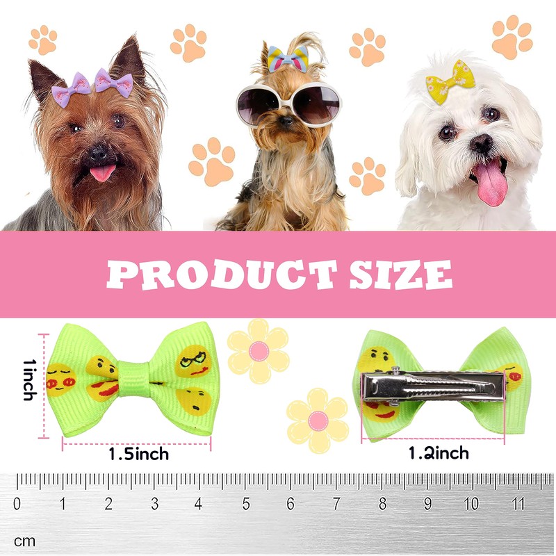YAKA 60PCS (30 Paris) Cute Puppy Dog Small Bowknot Hair
