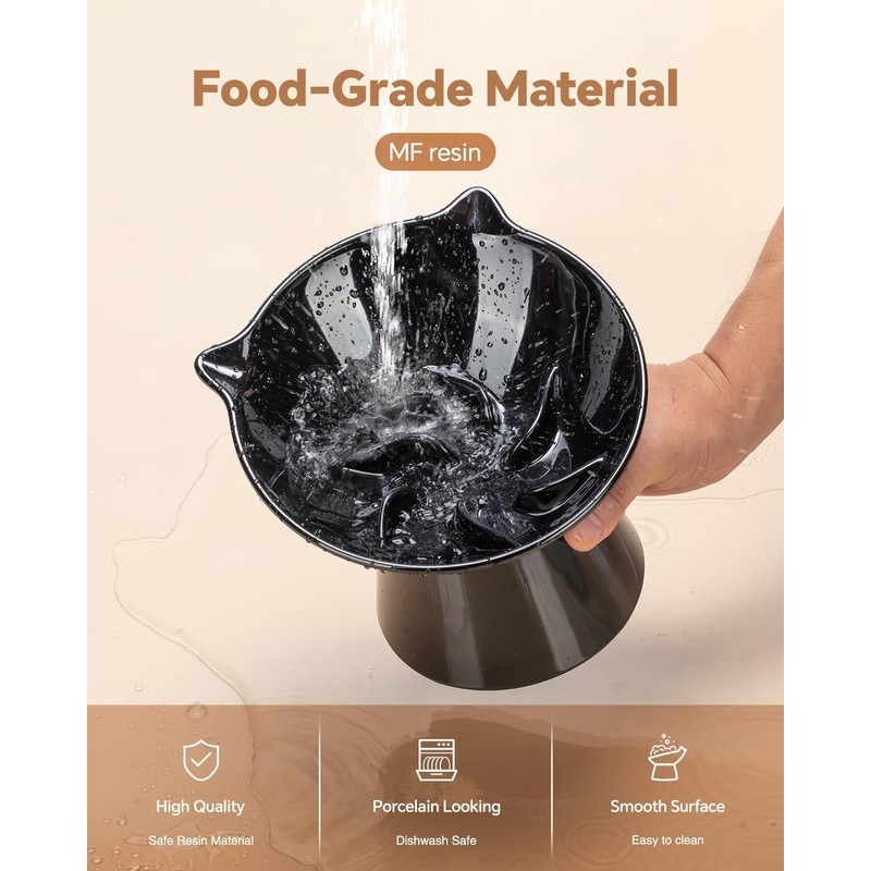 Cat Feeding Bowls,Slow Down Eating,Raised Cat Bowl,Easy to Clean, Interactive