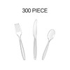 Cutlery Set Plastic Utensils Clear Forks Spoons Knives Disposable Silverware