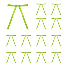 sourcing map 50 Pcs 5x7 Twist Tie Bows Satin Ribbon Bows Wrapping Bows for Craft DIY Sewing Wedding Decor Birthday Party Treat Bags Bright Green