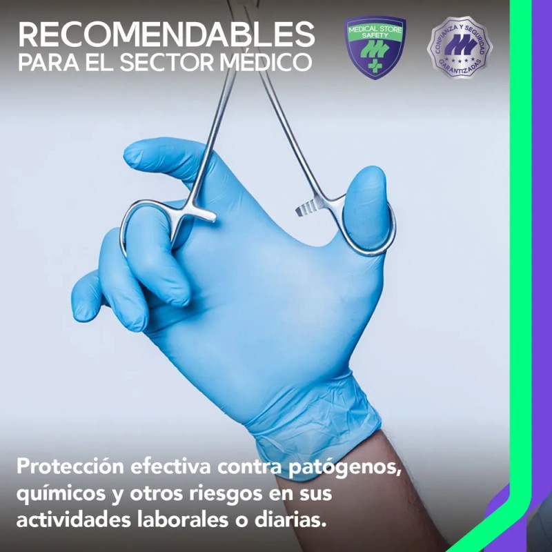 Guantes De Nitrilo Vinil Libre De Latex Sin Polvo 100