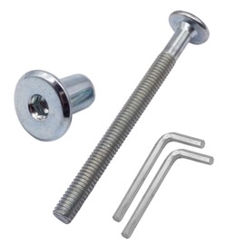 SKIR'CO (10 pcs) Zinc Plated Steel Joint Connector Bolts M6 x 70 mm with Nuts, Furniture Connector Bolt, Hex Socket Screws