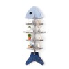 Nautical Fish Bone Wall Shelf, Wooden Coastal Wall Decor with