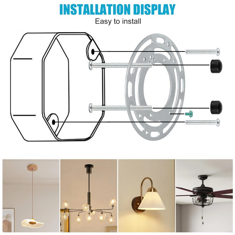 Tovmey Upgraded 4 Pack Universal Light Fixture Mounting Bracket, 4