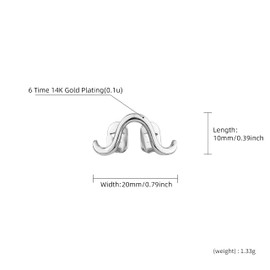 Grillz Grills for Your Teeth, Gold Tooth Cap 2pcs 14K Gold Plated Möbius Diamond Single Tooth Grill Cap for Men Women Rapper Costume (Sliver1)