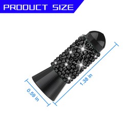 KHGUZ Bling Car Bullet Antenna, Crystal Rhinestone Automotive Radio Antenna for FM AM, Sparkling Vehicle Exterior Antenna Accessories for Women Girls, Universal for RV, SUV, Truck (Black)