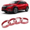 4pcs A/C Air Vent Knob Trims Rings Red Aluminum Alloy