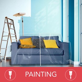 LAMINET Deluxe Heavy-Duty Crystal-Clear Furniture Protectors Protects Dust, Dirt, Spills, Pet Hair and Dander, Paws and Claws Sofa-36”RH x 18" FH x 84”W x 40" D, Loveseat Sofa