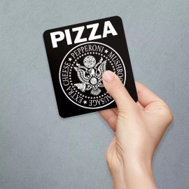Retro Planet Vinyl Sticker; Pizza Punk Rock Logo Inspired Sticker