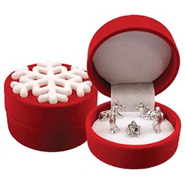 CBC Distributors Nativity Set Miniature Figures 1" Red Display Box Snowflake