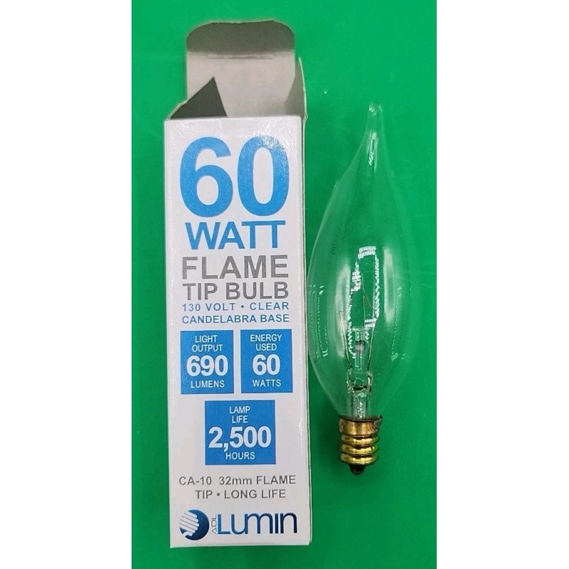 ADL LUMIN LUMIN L1306 60 Watt Clear Candelabra Base Long