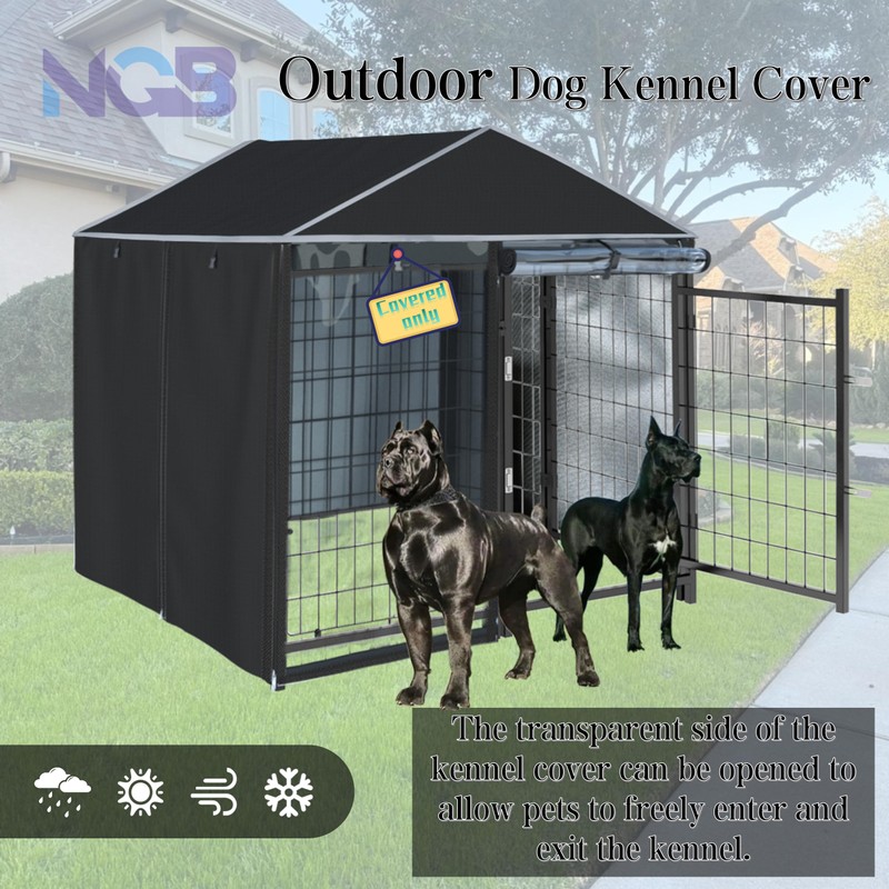 Dog Kennel Fully Enclosed Cover，Full Coverage Kennel Cover Made of