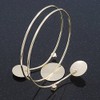 Avalaya Polished Gold Tone Triple Circle Upper Arm, Armlet Bracelet
