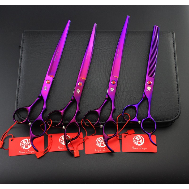 Purple Dragon 8.0 inch Professional Pet Grooming Scissors,Dog Straight Shear,