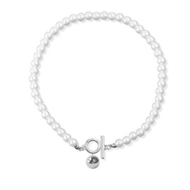 Silver Chunky Necklace for Women Minimalist Toggle Necklace Chunky Chain Necklace Trendy Paperclip Toggle Necklaces Jewelry Gifts for Women, Zinc, No Gemstone