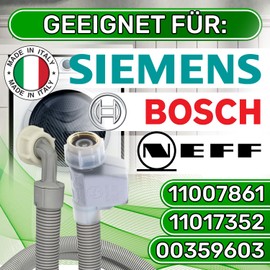 Aquastop Hose Dishwasher and Washing Machine 1.5 m with Original Code 11007861 11017352 00359603 for Bosch for Siemens for Neff - Made in Italy - Warranty 5 Years - ONIX TECH