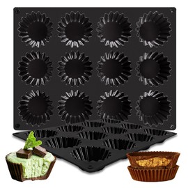 Peanut Butter Cup Molds 12-Cup Butter Bites Mold 2pcs Silicone Chocolate Candy Mold for Fat Bomb Chocolate Mini Peanut Butter Cup