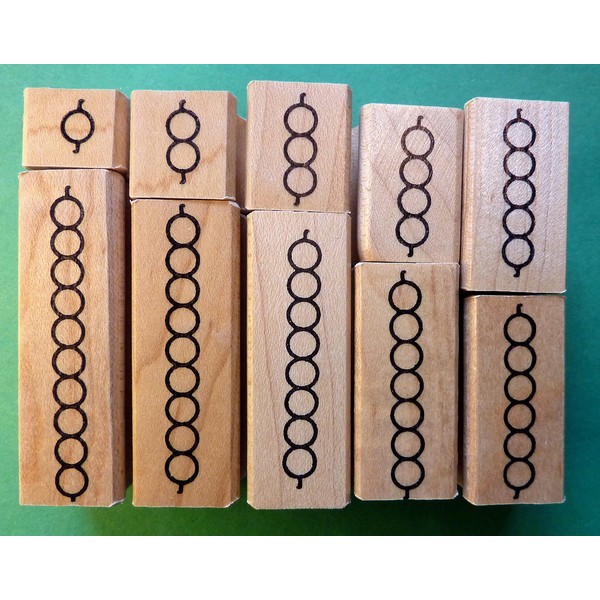 Montessori Teacher's Bead Bar Rubber Stamp Set, 1 thru 10