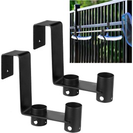 HEHIPLE 2 Pcs Pool Fence Hooks, Pool Tool Organizer, for Hanging Pool Cleaning Accessory, Pool Pole,Brush, Leaf Skimmer Net,Vacuum Head, Suitable 3/4 Inch to 1-1/4 inch Railing