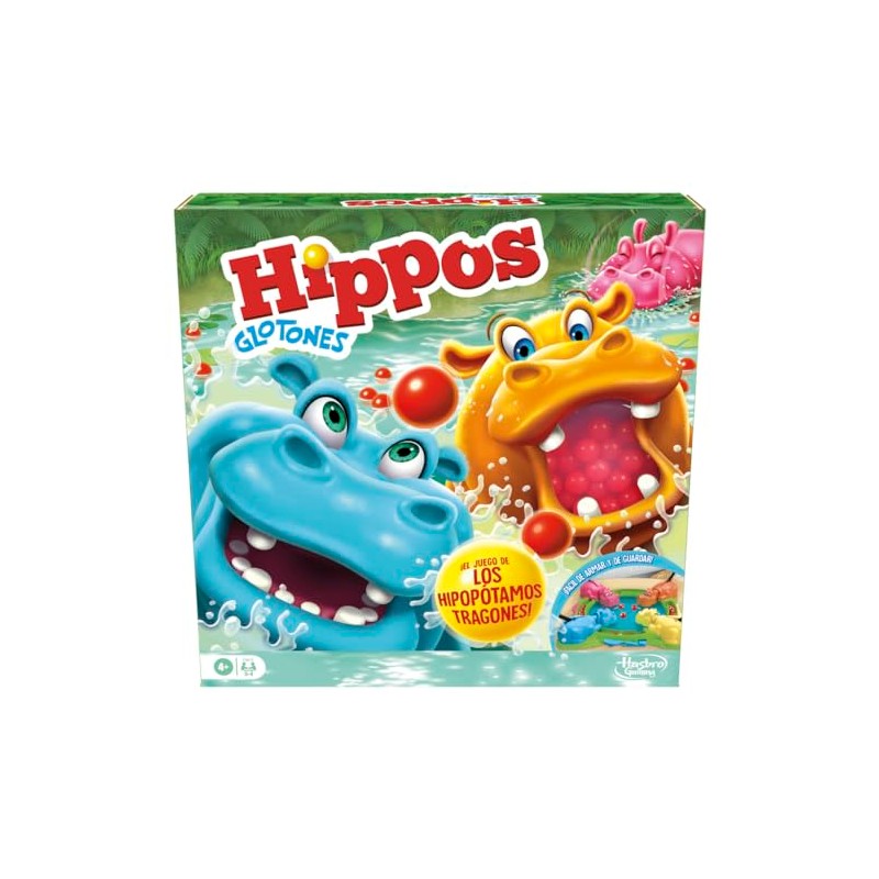 Hasbro Hippos Glotones Juego Preescolar 2-4 Jugadores 3+ años