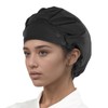 Hapforever 1 Pack Black Satin Lined Bouffant Scrub Caps with