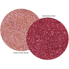 MARBLERS Cosmetic Grade Fine Glitter Duo [Holo Pink Rose & Crimson Pink] 0.36oz (10g) | Non-Toxic | Vegan | Cruelty-Free | Eyeshadow, Nail Polish, Nail Art | Festival, Rave Party Makeup | Body & Face
