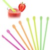 200pcs Snow Cone Spoon Straws, BetterJonny Plastic Spoon Straws Drinking